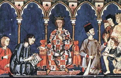 Alfonso X el Sabio con sus colaboradores del escritorio real