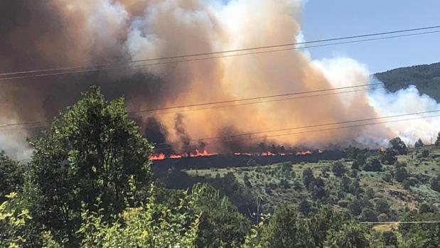 Un incendio azota una zona situada entre Robregordo y La Acebeda