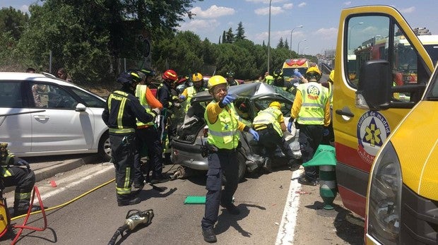 Un accidente en la A-42 deja una mujer en estado grave y seis heridos leves