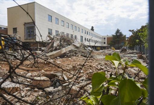 Derribo de dos de los edificios del Colegio Alemán el pasado 9 de julio