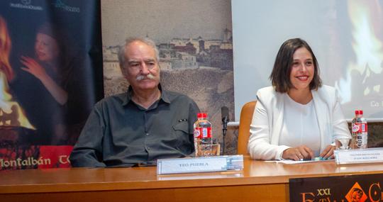 Teo Puebla, durante la rueda de prensa en la Biblioteca de Castilla-La Mancha