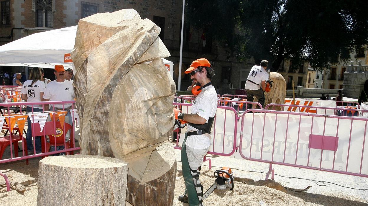 Imagen del último concurso de tallas de madera en motosierra celebrado en Toledo