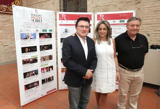 Teo García, Milagros Tolón y Francisco Plaza, tras la presentación de la nueva temporada