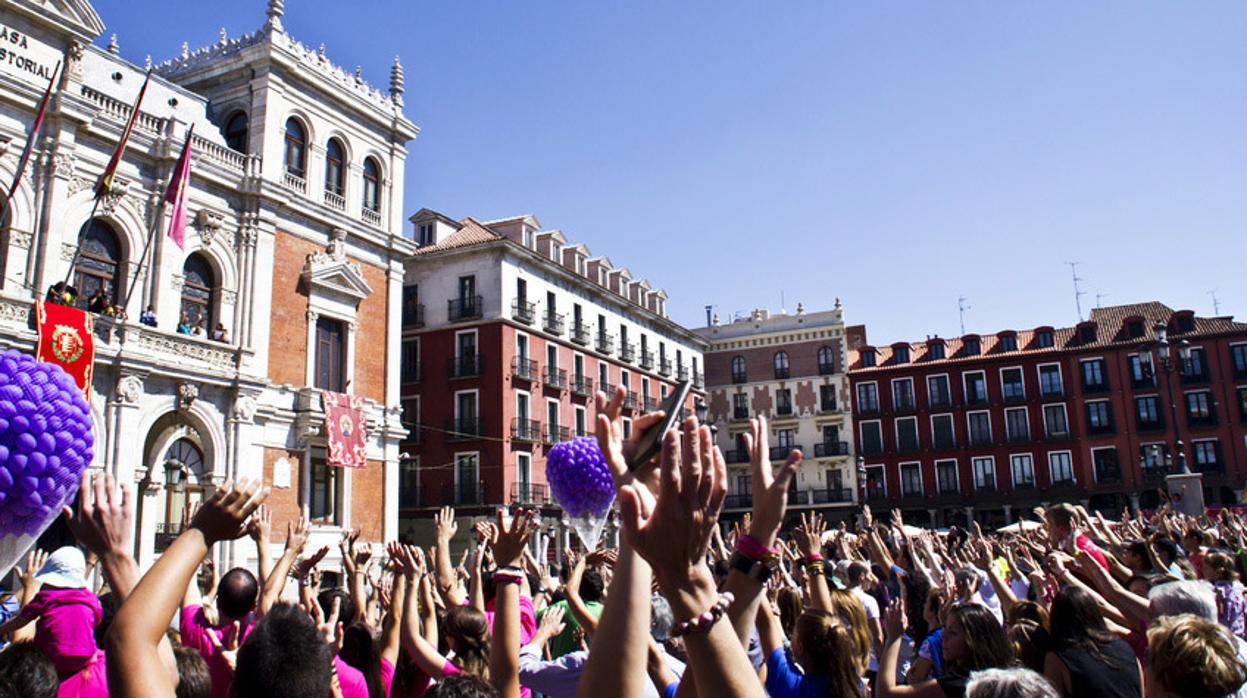 Plaza Mayor de Valladolid durante la celebración del Pregón, en una imagen de archivo