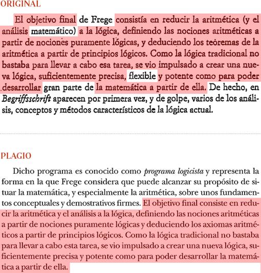 Plagio de Manuel Cruz (pág. 38) a «Los lógicos», de Jesús Mosterín (pág. 22)