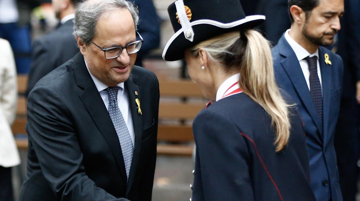 El Presidente de la Generaliat, Quim Torra , encabeza la ofrenda floral del Govern al monumento a Rafael de Casanova