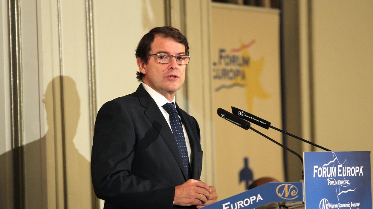 Fernández Mañueco, durante su intervención esta semana en el Forum Europa