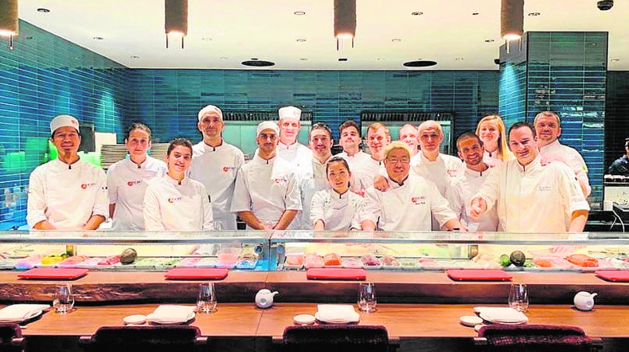 El equipo de cocina del Nobu