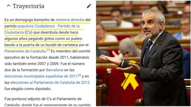 «Demagogo borracho de extrema derecha»: editan la Wikipedia para cebarse con Carlos Carrizosa