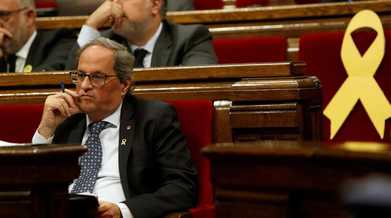 Quim Torra, en el Parlamento de Cataluña