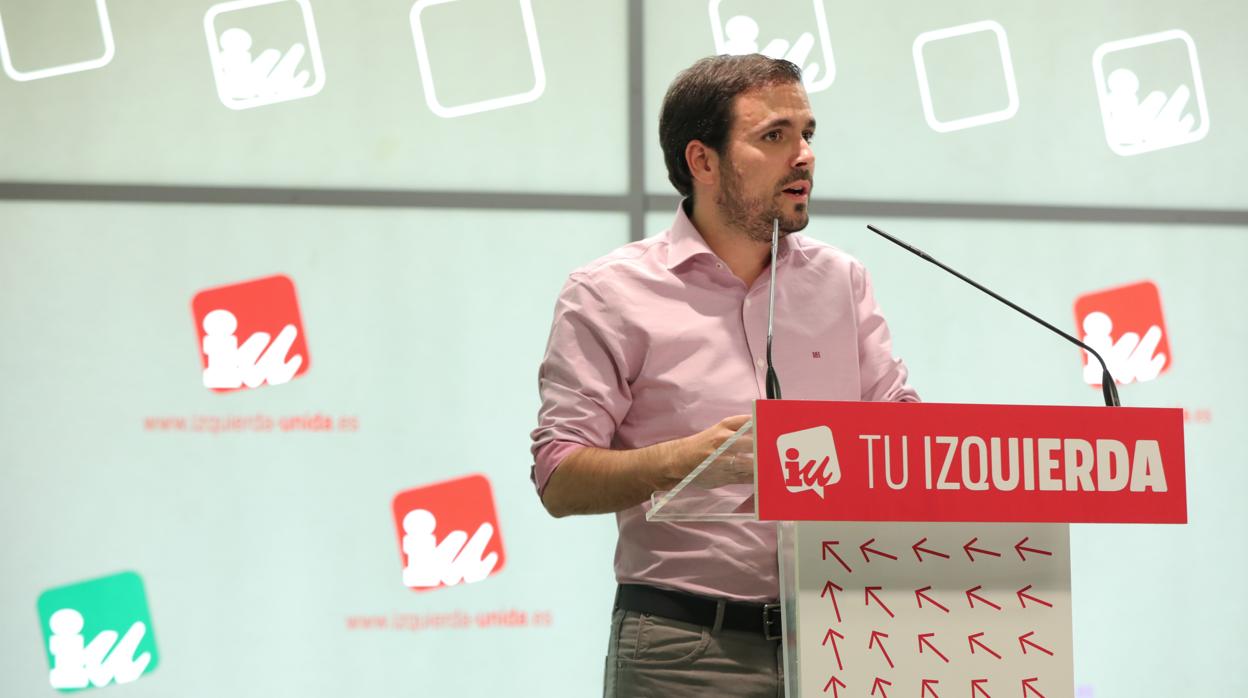 El líder de Izquierda Unida, Alberto Garzón, la semana pasada