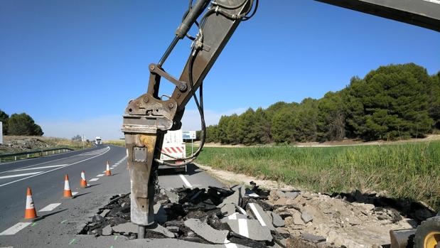 Comienzan las obras de arreglo de la carretera de Seseña dañada por las tormentas