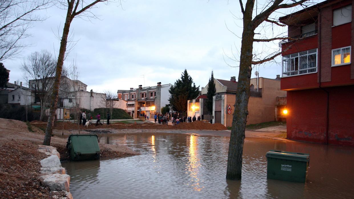 Desbordamiento del río Cega en Viaana (Valladolid)