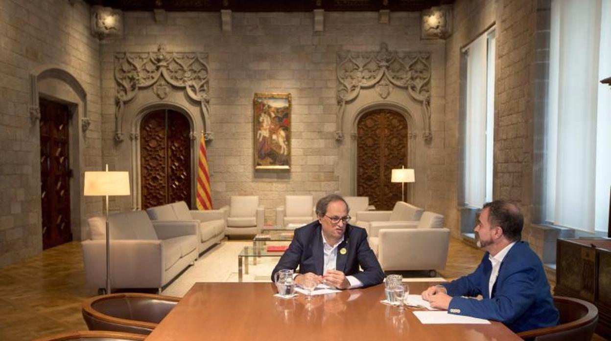 Quim Torra y Alfred Bosch, en una reunión en el Palacio de la Generalitat