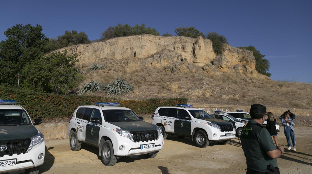 La Guardia Civil durante el dispositivo de búsqueda para localizar a Mercedes Márquez Muñoz