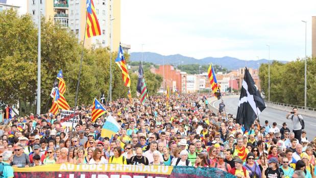 Las Marchas por la Libertad entran ya en Barcelona