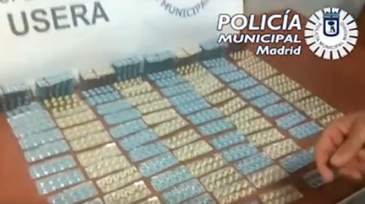 Imagen del vídeo con las pastillas incautadas por la Policiía