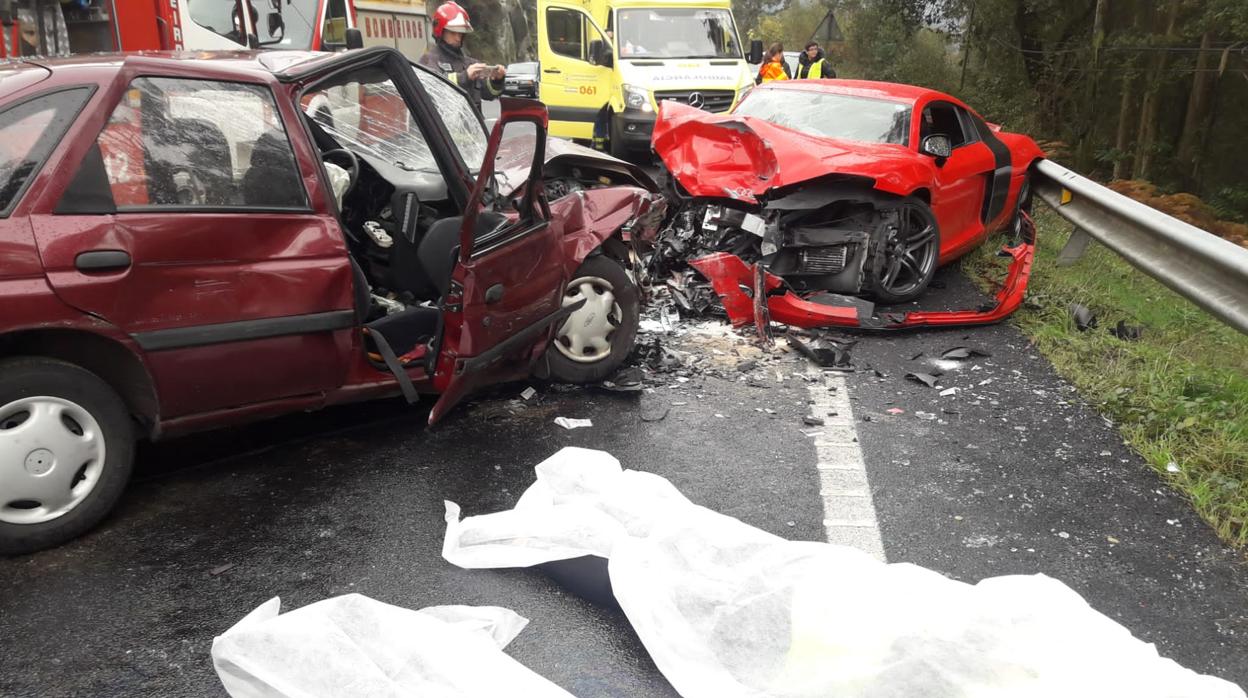 Imagen del accidente en el que fallecieron un padre y su hija, en Ames