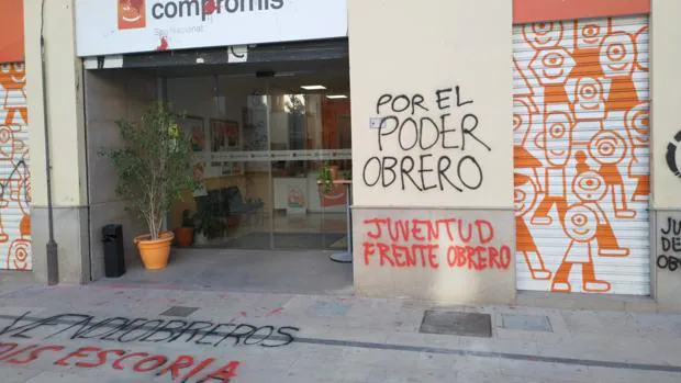 «Sois escoria»: atacan con pintadas la sede de Compromís en Valencia en plena jornada de reflexión
