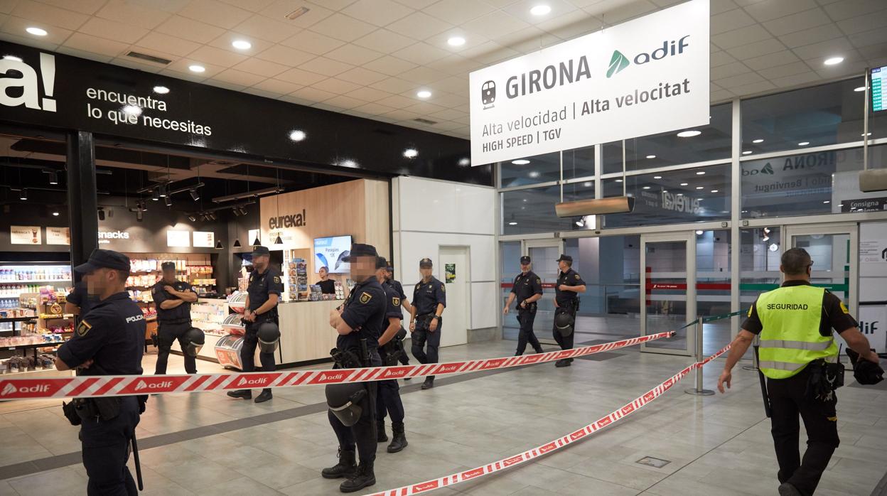 La estación del AVE en Grona, recientemente durante otra afectación del servicio