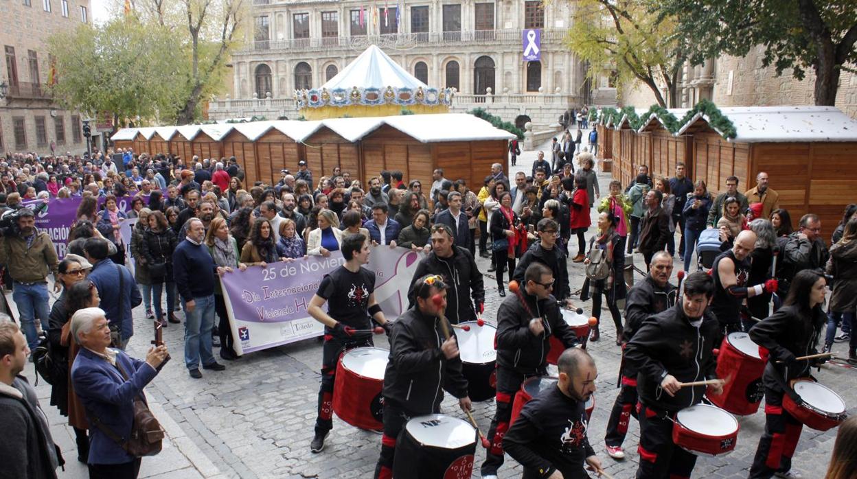 Batucada celebrada en una marcha anterior del 25N