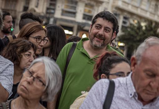 osep Nadal, en una concentración de apoyo a los políticos independentistas catalanes condenados