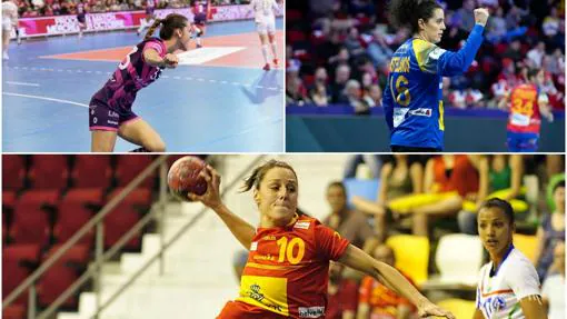 Bea Escribano, Mercedes Castellanos y Macarena García, jugadoras de balonmano