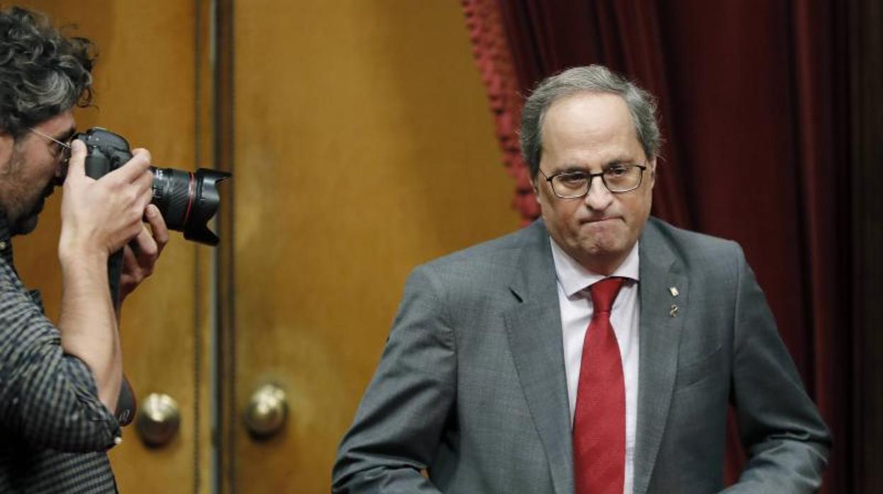 Quim Torra, presidente de la Generalitat de Cataluña, ayer