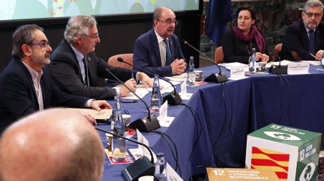 El presidente Lambán, en la primera reunión del Consejo Aragonés del Clima