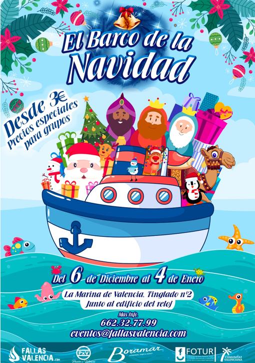 Planes en Valencia: el barco de la Navidad atraca en la Marina