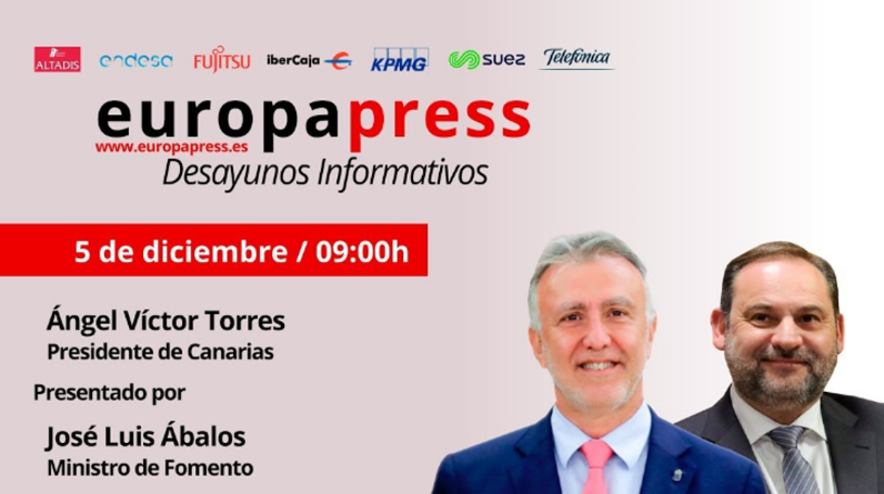 Ábalos presenta a Ángel Víctor Torres en los Desayunos Informativos de Europa Press