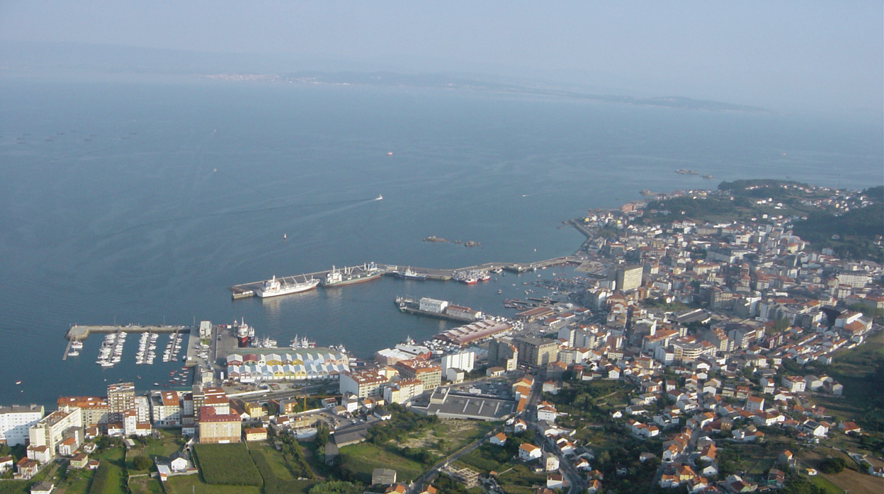 Vista aérea de Ribeira (La Coruña)