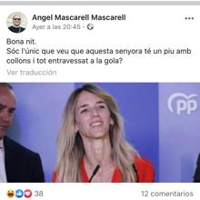 Captura del mensaje del concejal