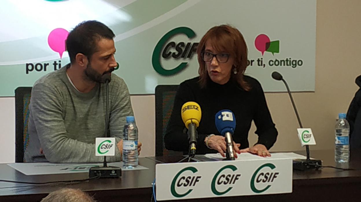 Imagen de la rueda de prensa ofrecida por CSIF