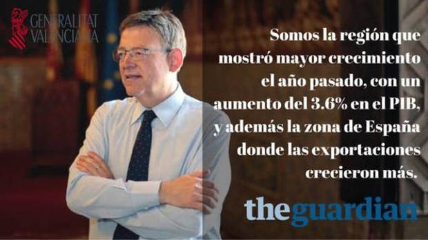 Ximo Puig mintió en las Cortes al negar que pagó una entrevista a The Guardian