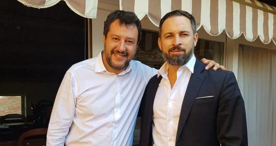 Salvini y Abascal, en la foto que compartió el líder de Vox tras su reunión en Roma
