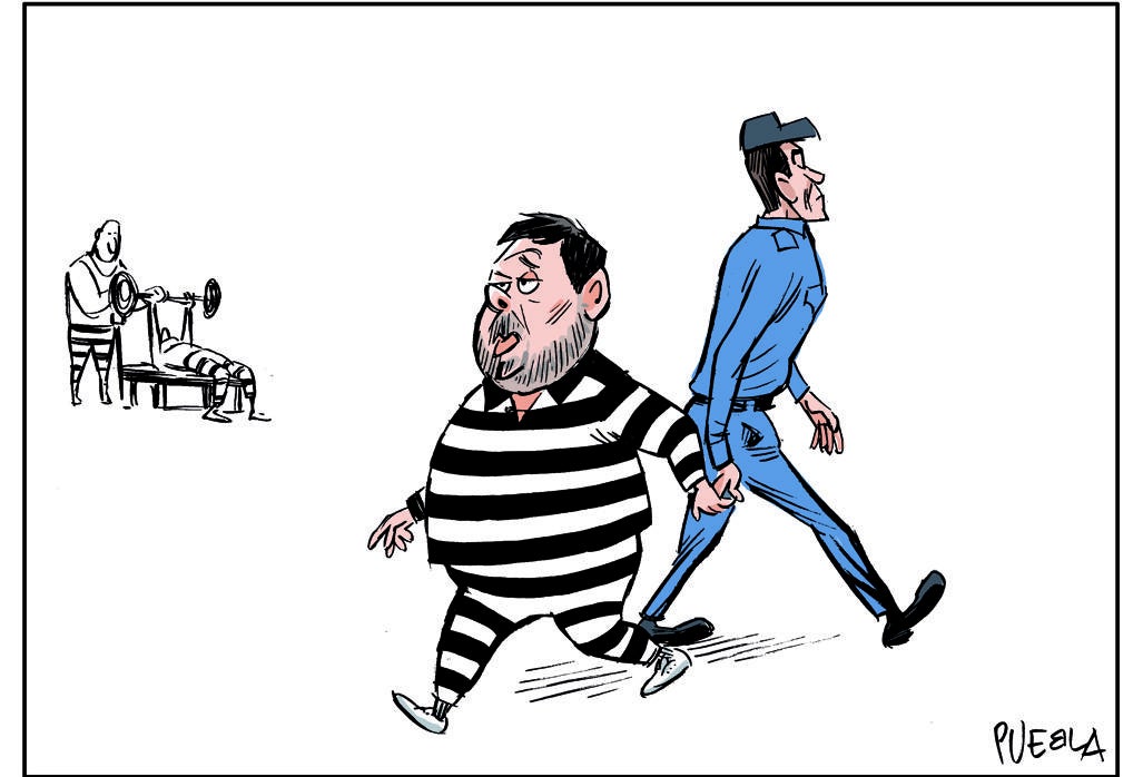 Una viñeta sobre el rol de Junqueras, en la cárcel tras ser condenado por sedición por el Tribunal Supremo, en la situación política