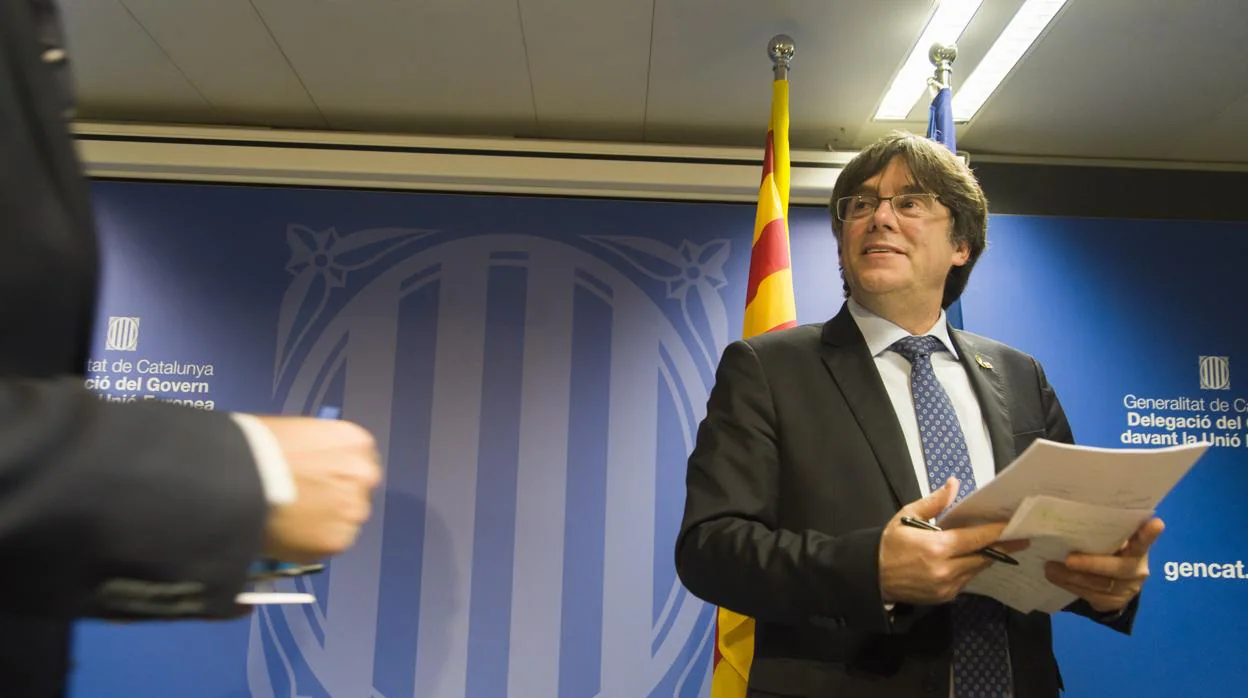 Puigdemont, el pasado día 19, en la delegación de la Generalitat en Bruselas