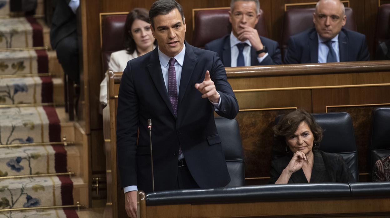 Pedro Sánchez durante la primera sesión de investidura