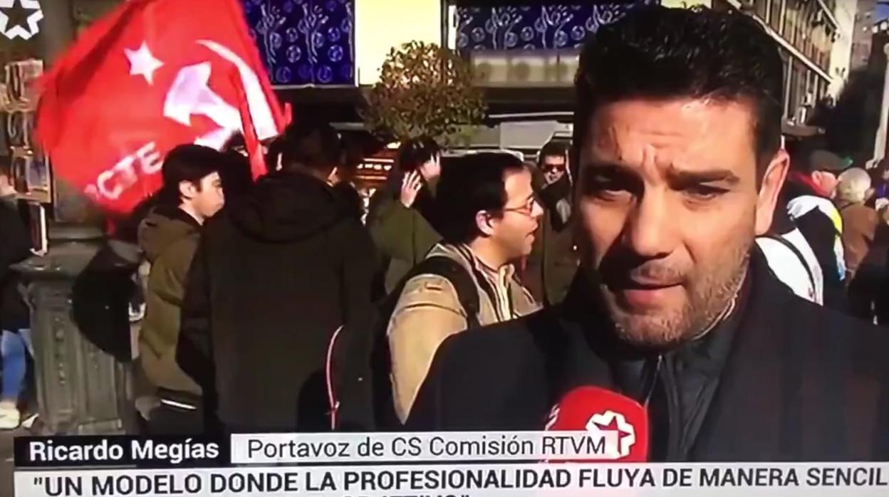 Ricardo Megías, ayer, en la manifestación de Telemadrid