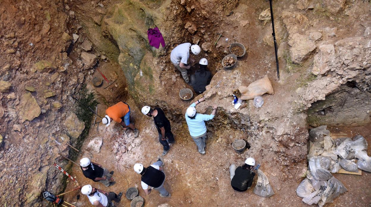 Uno de los yacimientos de Atapuerca, durante la pasada campaña