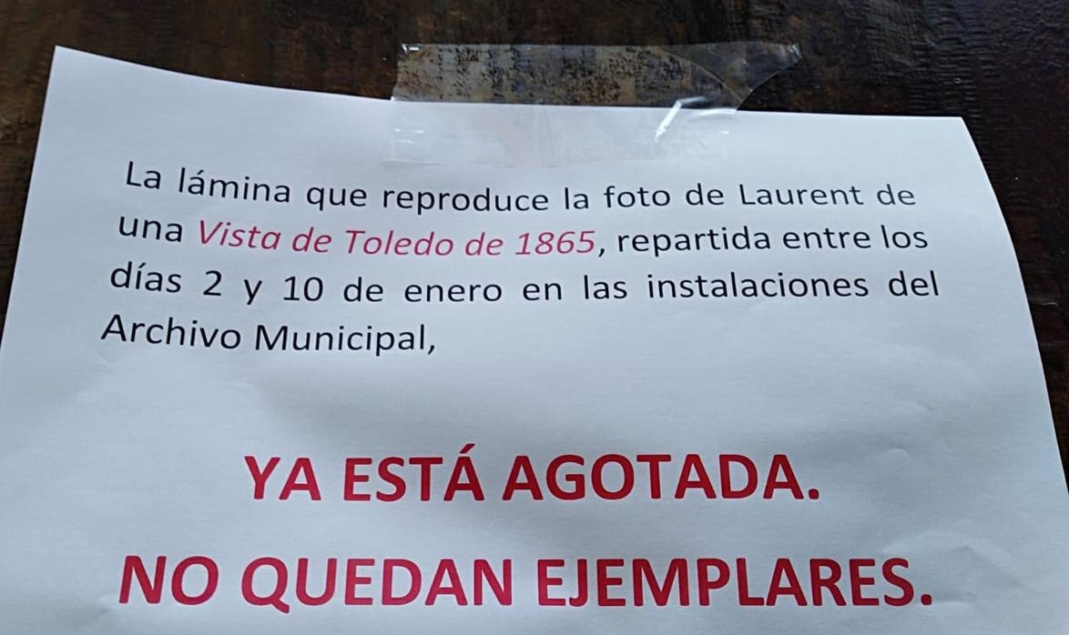 Cartel instalado en el Archivo Municipal de Toledo