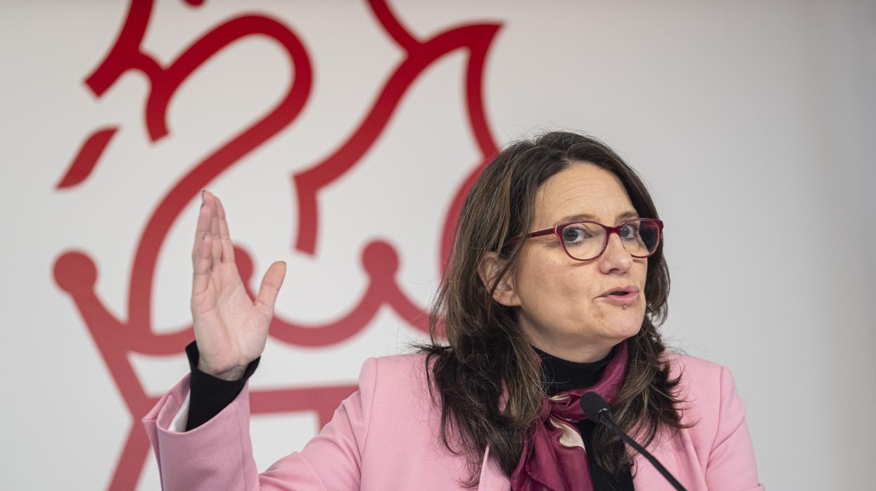 Mónica Oltra, este viernes durante la rueda de prensa del pleno del Consell