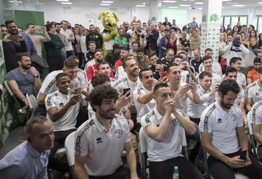 Celebración del emparejamiento entre Unionistas y el Real Madrid, el pasado lunes