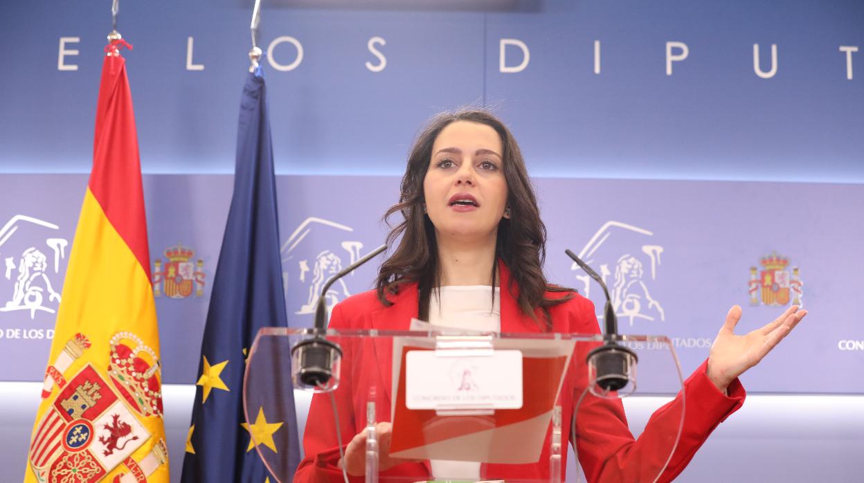 Inés Arrimadas, ayer en el Congreso de los Diputados