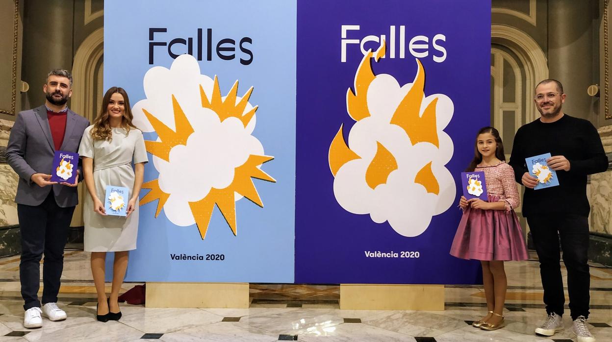 Imagen de la presentación de la imagen gráfica de las Fallas 2020 en el Ayuntamiento de Valencia