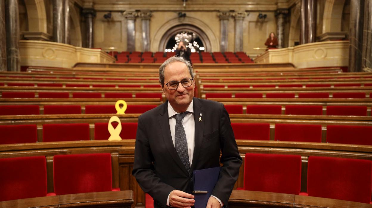 Quim Torra, en el Parlament de Cataluña
