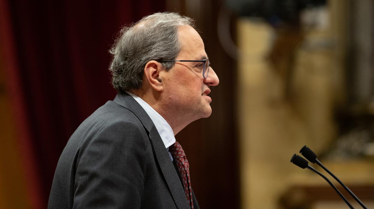 Quim Torra en el Parlamento de Cataluña