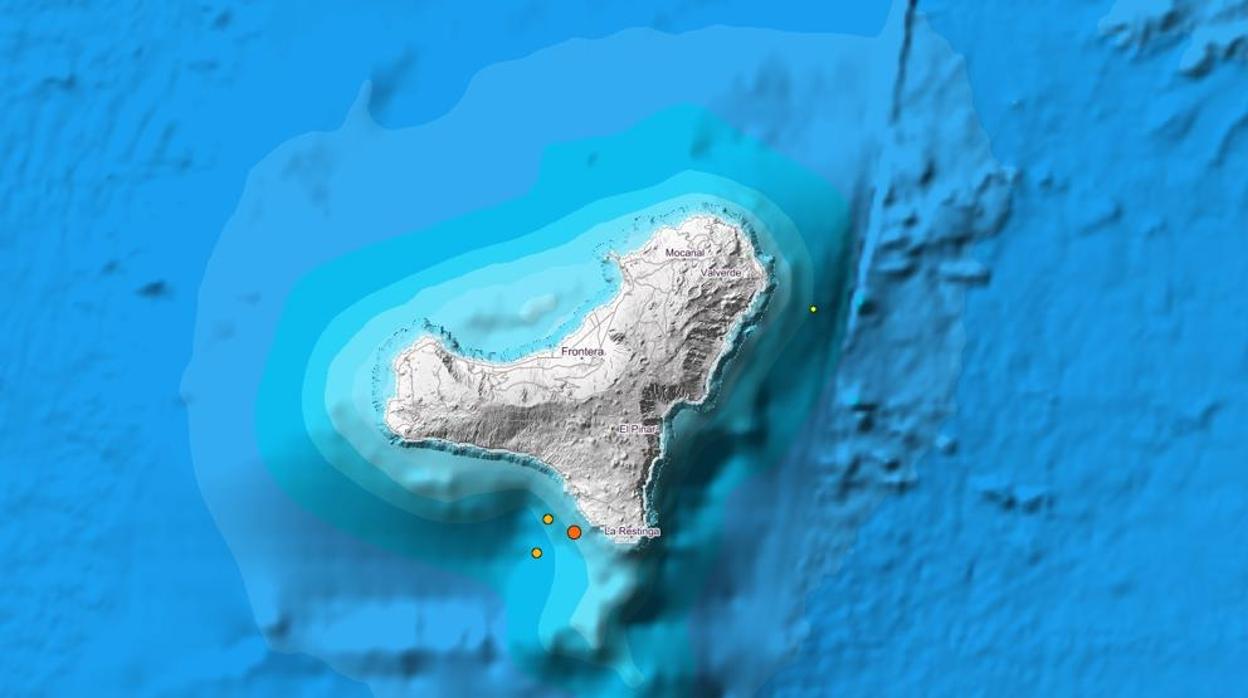 Localización de los sismos en El Hierro