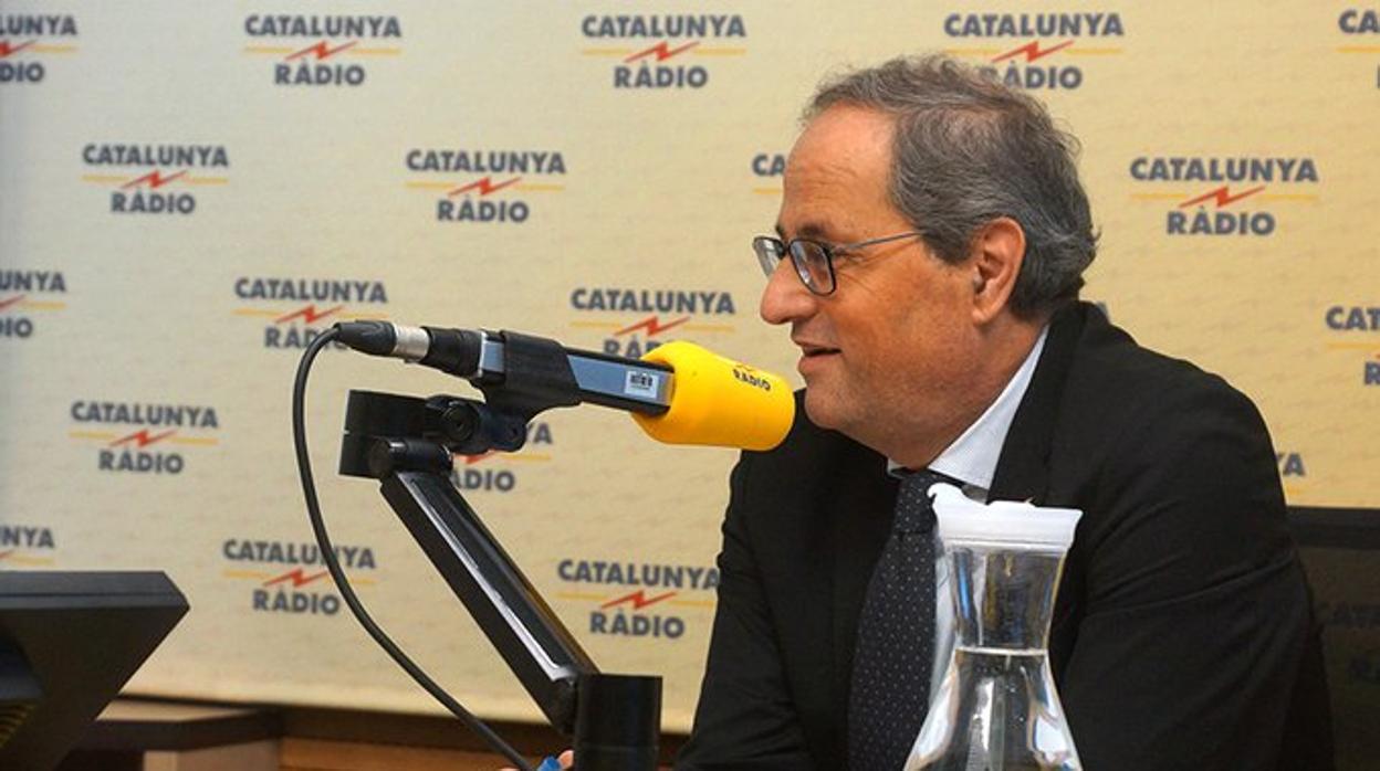 Quim Torra, en los estudios de Catalunya Ràdio